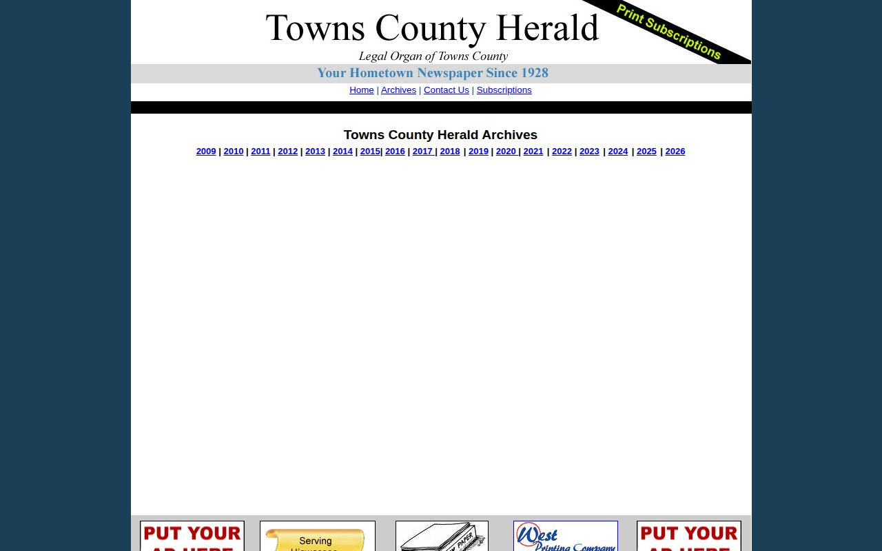 Towns County Herald weekly crime news and arrests issue archive